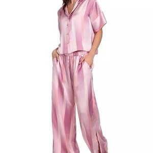 Midnight Bakery Women's Emberly Striped Satin Pajama Set
